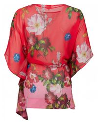 Ted Baker Red Berry Sundae Print Tie Waist Cover Up