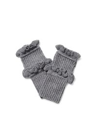 Rebecca Minkoff Gray Ruffled Fingerless Gloves