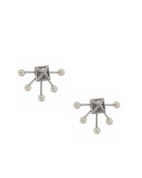 Rebecca Minkoff | Gray Pyramid Fan Stud Earring | Lyst
