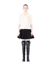 RED Valentino | Black Merino Wool Skirt | Lyst