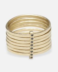 Lizzie Mandler - Metallic 7-day Ring With Black Diamonds - Lyst