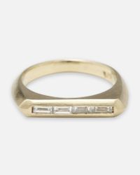 Lizzie Mandler - Metallic 14-karat Baguette Knife Edge Stack Ring With White Diamonds - Lyst