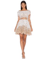 Patricia Bonaldi White Floral Embellished Long-Sleeved Mini Dress