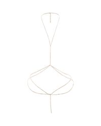 River Island - Metallic Gold Tone Orange Harness Body Chain - Lyst