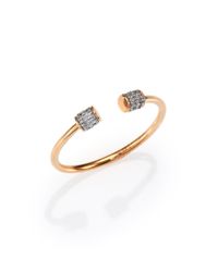 Ginette NY | Metallic Diamond & 18k Rose Gold Choker Open Ring | Lyst