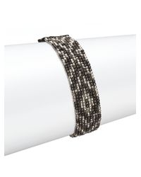 Chan Luu | Metallic Gunmetal, Sterling Silver & Leather Multi-row Beaded Bracelet | Lyst