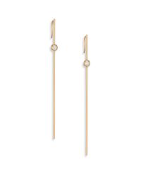 Mizuki | Metallic Diamond & 14k Yellow Gold Long Bar Ball Drop Earrings | Lyst