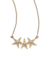 Mizuki | Metallic Diamond & 14k Yellow Gold Three Flower Necklace | Lyst