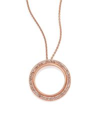 Astley Clarke | Pink Rising Sun Diamond & 14k Rose Gold Double Eclipse Pendant Necklace | Lyst
