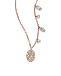 Meira T | Pink Diamond & 14k Rose Gold Oval Pendant Necklace | Lyst