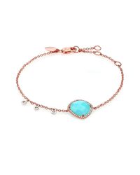 Meira T | Pink Blue Amazonite, Diamond & 14k Rose Gold Bracelet | Lyst