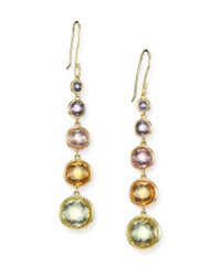 Ippolita | Metallic Rock Candy Semi-precious Multi-stone & 18k Yellow Gold Lollitini Drop Earrings | Lyst