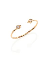 Zoe Chicco | Metallic Diamond & 14k Yellow Gold Double Kite Open Ring | Lyst