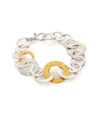 Gurhan | Metallic Hoopla 24k Yellow Gold & Sterling Silver Mixed All-around Bracelet | Lyst