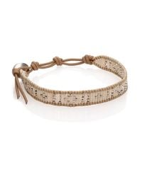 Chan Luu | Metallic Sterling Silver & Leather Beaded Wrap Bracelet | Lyst
