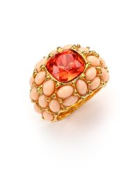 Kenneth Jay Lane | Red Cabochon Cluster Cocktail Ring | Lyst