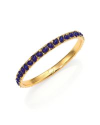 Kenneth Jay Lane | Blue Cabochon Cluster Thin Bangle Bracelet | Lyst