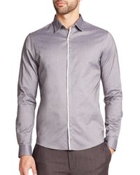 Saks Fifth Avenue | Gray Solid Button-down Shirt for Men | Lyst