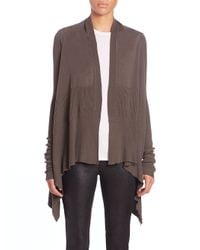 Rick Owens | Brown Asymmetrical Wool Cardigan | Lyst