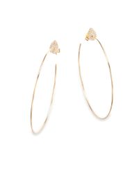 Diane Kordas | Metallic Diamond & 18k Yellow Gold Teardrop Hoop Earrings/2.25 | Lyst