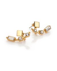 Elizabeth and James | Metallic Lewitt White Sapphire Ear Jacket & Stud Earrings Set | Lyst