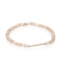 Sydney Evan | Metallic Diamond, Champagne Zircon & 14k Yellow Gold Bar Beaded Stretch Bracelet | Lyst