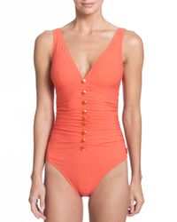 Shan | Orange One-piece Serena V-neck Swimsuit | Lyst