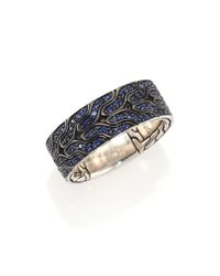 John Hardy | Classic Chain Blue Sapphire & Sterling Silver Band Ring for Men | Lyst