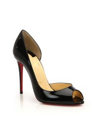 Christian Louboutin | Black Demi You Patent Leather Peep-toe Pumps | Lyst