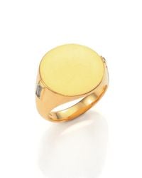 Elizabeth and James | Metallic Serra 24K Gold-Plated Signet Ring | Lyst