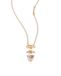 Phyne By Paige Novick | Metallic Olivia Diamond, Moonstone & 14k Yellow Gold Pendant Necklace | Lyst
