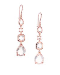 Ippolita | Metallic Rose Rock Candy Clear Quartz Mixed Linear Drop Earrings | Lyst
