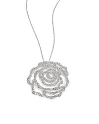Adriana Orsini | Metallic Pave Crystal Rosette Pendant Necklace | Lyst