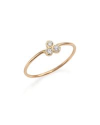 Zoe Chicco | Metallic Diamond & 14k Yellow Gold Three-bezel Ring | Lyst