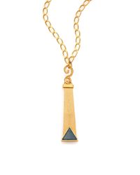 Stephanie Kantis | Metallic Pendulant Blue Tiger's Eye Pendant | Lyst