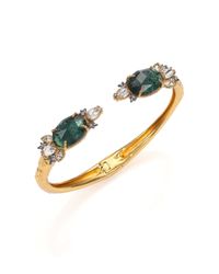 Alexis Bittar | Green Prophecy Crackle Glass & Foil Doublet Cuff Bracelet/goldtone | Lyst