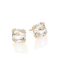 Anzie | Metallic Dew Drop White Topaz & 14k Yellow Gold Stud Earrings | Lyst