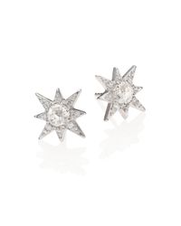 Anzie | Aztec Star White Topaz & White Sapphire Stud Earrings | Lyst