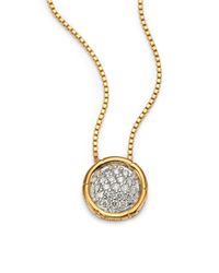 John Hardy | Metallic Bamboo Diamond & 18k Yellow Gold Small Round Pendant Necklace | Lyst
