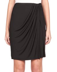 Carven | Black Draped Jersey Skirt | Lyst