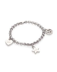 Gucci | Metallic Sterling Silver Charm Bracelet | Lyst