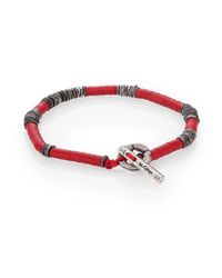 M. Cohen | Red African Vinyl Silver Disc Bracelet | Lyst