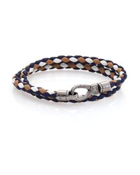 Tod's | Blue Tri-tone Leather Double-wrap Bracelet | Lyst