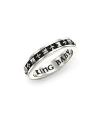King Baby Studio | Metallic Sterling Silver Cross & Stud Stackable Band Ring for Men | Lyst