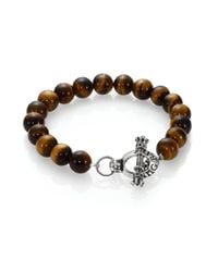 King Baby Studio | Brown Tiger's Eye Beaded Bracelet for Men | Lyst