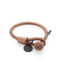 Bottega Veneta | Brown Intrecciato Leather Thin Wrap Bracelet | Lyst