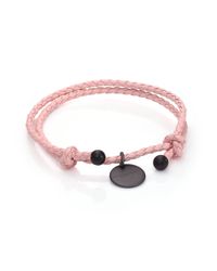 Bottega Veneta | Black Intrecciato Leather Beaded Thin Wrap Bracelet | Lyst