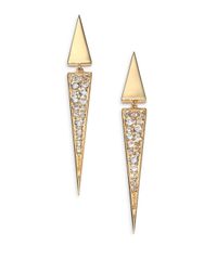 Elizabeth and James | Metallic Iten Pave White Topaz Drop Earrings | Lyst