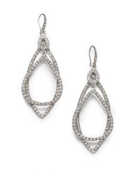 ABS By Allen Schwartz | Metallic Pave Double Loop Earrings | Lyst