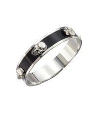 Alexander McQueen | Black 3d Enamel Skull Medium Bangle Bracelet | Lyst